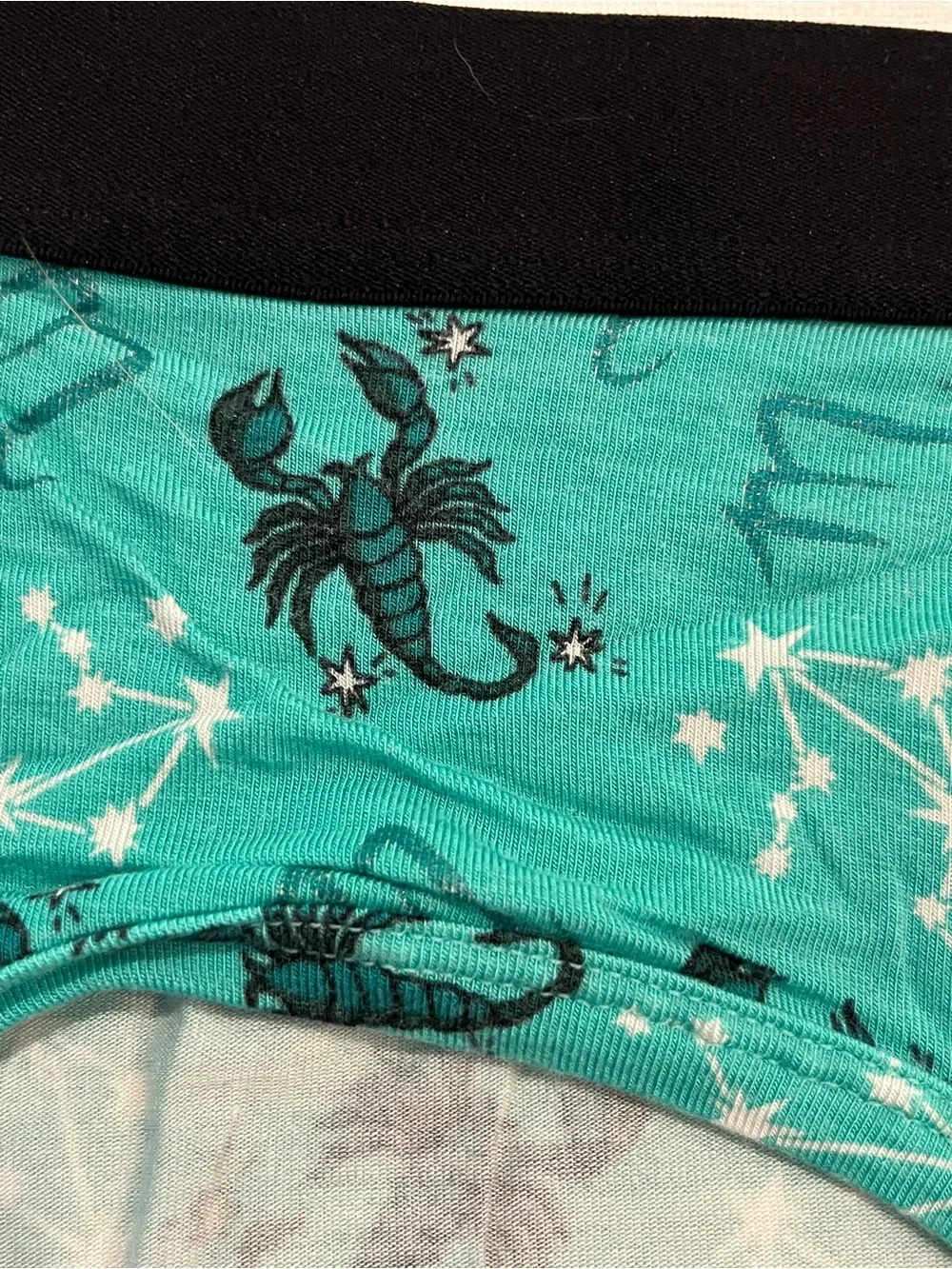 MeUndies astrological Briefs Trio set. Set of 3 Teal, Lime & Blue Star charts